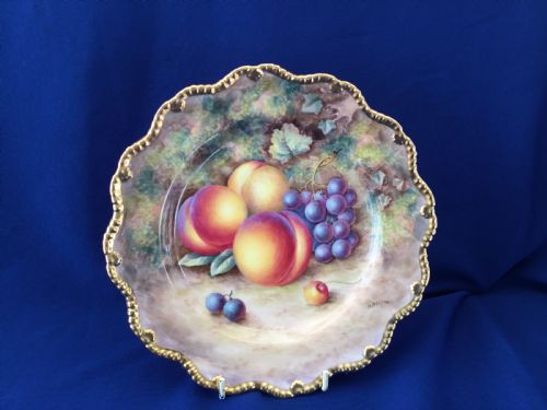 royal worcester painted fruit star edge plate by h ayrton - CATEGORY: ANTIQUE PLATES - DATED 1950