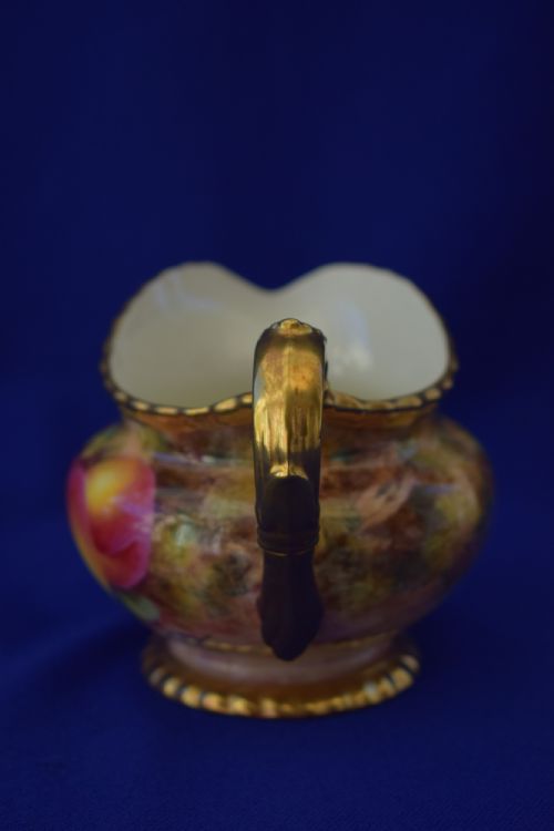 ROYAL WORCESTER PAINTED FRUIT ROPE EDGE CREAM JUG - ADDITIONAL PHOTO 2