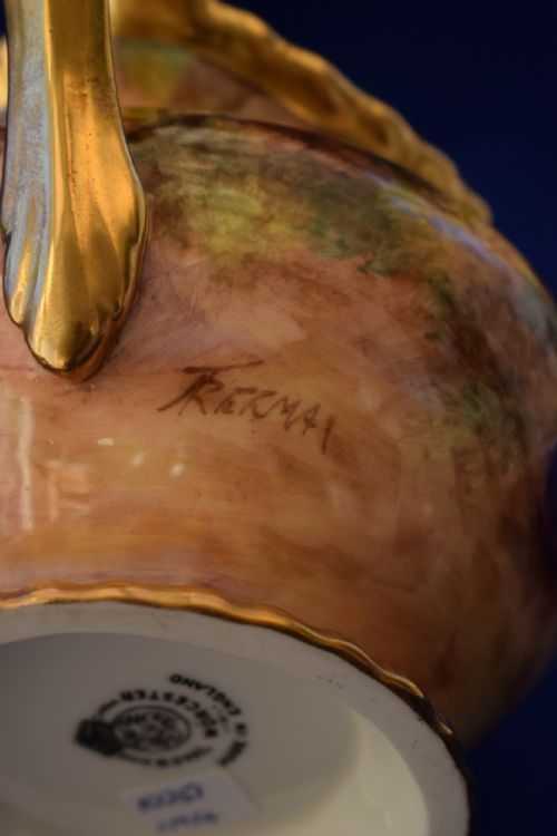 ROYAL WORCESTER PAINTED FRUIT ROPE EDGE CREAM JUG - ADDITIONAL PHOTO 3