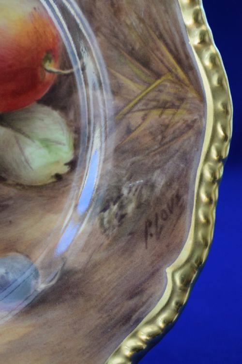 ROYAL WORCESTER PAINTED FRUIT ROPE EDGE PLATE 7 - ADDITIONAL PHOTO 2