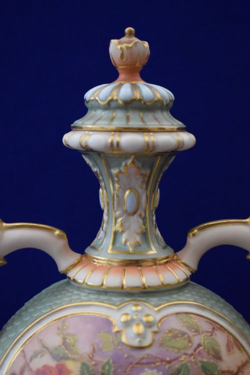 ROYAL WORCESTER PAIR OF LARGE ARTIST SIGNED FLORAL VASES - ADDITIONAL PHOTO 8