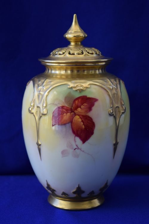 ROYAL WORCESTER AUTUMNAL FRUITS POT POURRI VASE - ADDITIONAL PHOTO 1