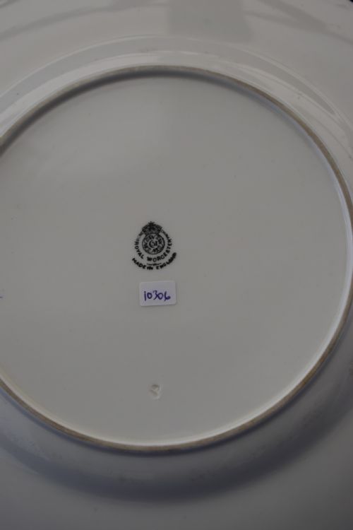 ROYAL WORCESTER PAINTED FRUIT ROPE EDGE PLATE BY AYRTON - ADDITIONAL PHOTO 1