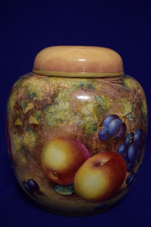 ROYAL WORCESTER PAINTED FRUIT GINGER JAR BY FREEMAN - ADDITIONAL PHOTO 1