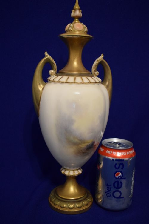 ROYAL WORCESTER VASE AND COVER HIGHLAND CATTLE BY STINTON - ADDITIONAL PHOTO 1