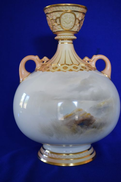 ROYAL WORCESTER CATTLE DECORATED LARGE VASE BY JOHN STINTON - ADDITIONAL PHOTO 2