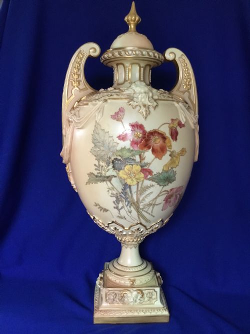 royal worcester large vase signed edward raby - CATEGORY: ANTIQUE VASES - DATED 1890