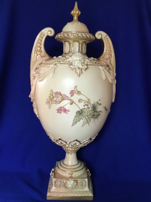 ROYAL WORCESTER LARGE VASE SIGNED EDWARD RABY - ADDITIONAL PHOTO 1