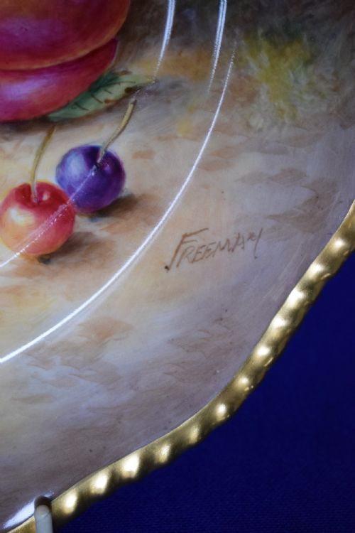 ROYAL WORCESTER PAINTED FRUIT LARGE SIZE ROPE EDGE PLATE - ADDITIONAL PHOTO 1