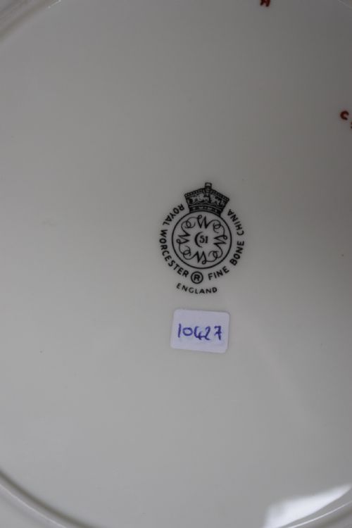 ROYAL WORCESTER PAINTED FRUIT LARGE SIZE ROPE EDGE PLATE - ADDITIONAL PHOTO 2