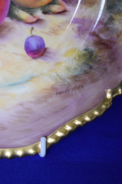 ROYAL WORCESTER PAINTED FRUIT LARGE SIZE DINNER PLATE ROPE EDGE - ADDITIONAL PHOTO 1