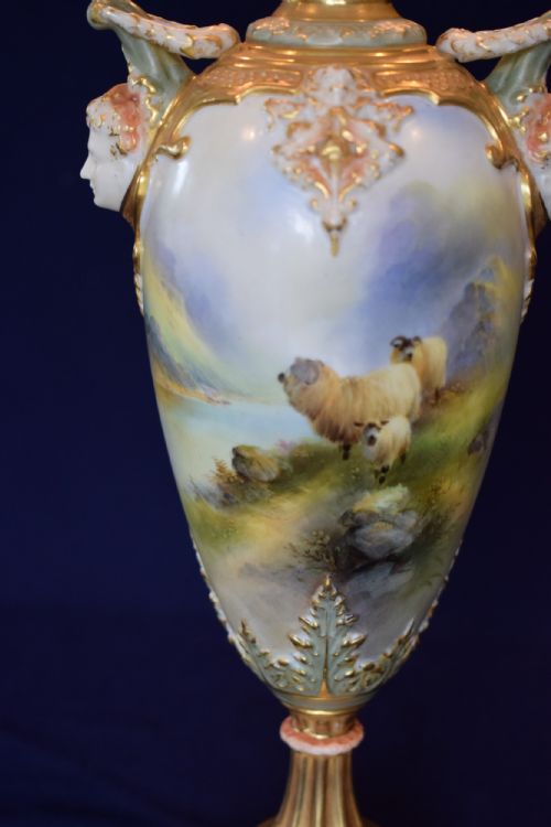 ROYAL WORCESTER VASE SIGNED H DAVIS - ADDITIONAL PHOTO 3