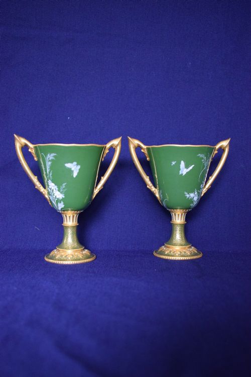 ROYAL CROWN DERBY PAIR OF VASES BY LEROY - ADDITIONAL PHOTO 1