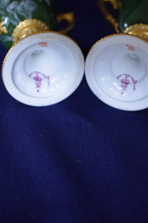 ROYAL CROWN DERBY PAIR OF VASES BY LEROY - ADDITIONAL PHOTO 6