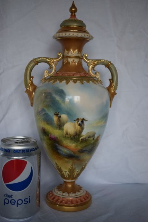 ROYAL WORCESTER VASE AND COVER BY HARRY DAVIS - ADDITIONAL PHOTO 1