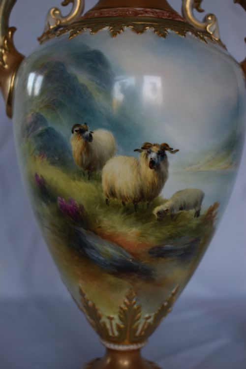 ROYAL WORCESTER VASE AND COVER BY HARRY DAVIS - ADDITIONAL PHOTO 2