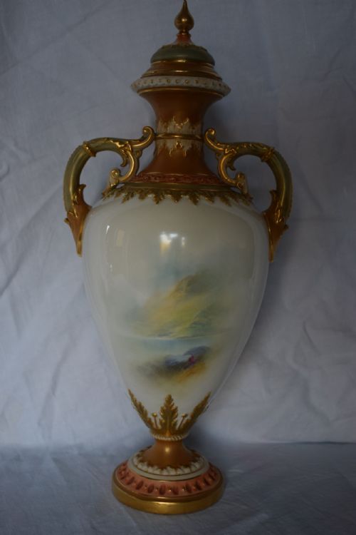 ROYAL WORCESTER VASE AND COVER BY HARRY DAVIS - ADDITIONAL PHOTO 3