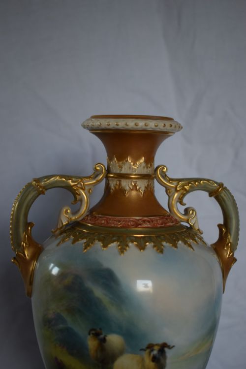 ROYAL WORCESTER VASE AND COVER BY HARRY DAVIS - ADDITIONAL PHOTO 4