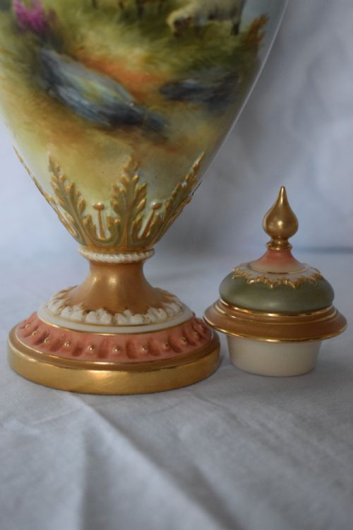 ROYAL WORCESTER VASE AND COVER BY HARRY DAVIS - ADDITIONAL PHOTO 6