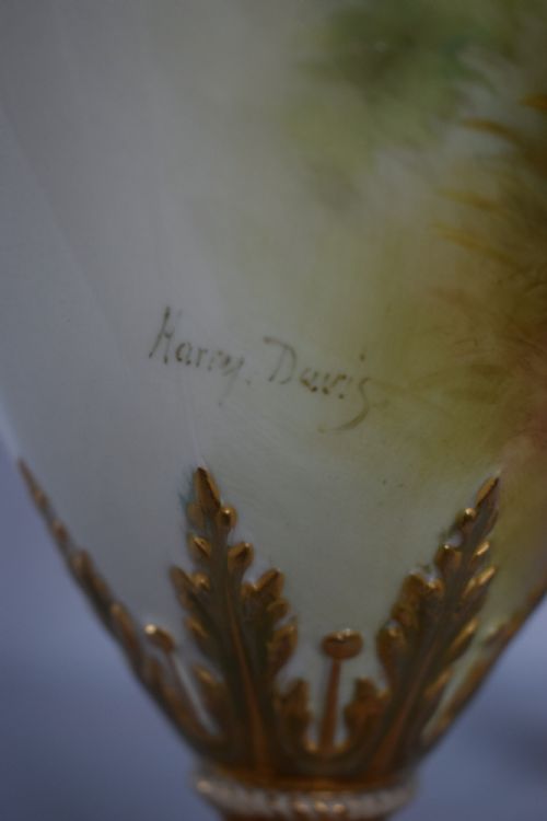 ROYAL WORCESTER VASE AND COVER BY HARRY DAVIS - ADDITIONAL PHOTO 7
