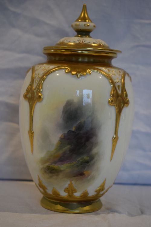 ROYAL WORCESTER POT POURRI VASE AND COVER BY HARRY DAVIS - ADDITIONAL PHOTO 1