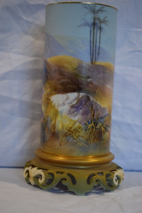 ROYAL WORCESTER SPILL VASE DECORATED WITH STORKS BY WALTER POWELL - ADDITIONAL PHOTO 1