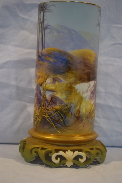 ROYAL WORCESTER SPILL VASE DECORATED WITH STORKS BY WALTER POWELL - ADDITIONAL PHOTO 2