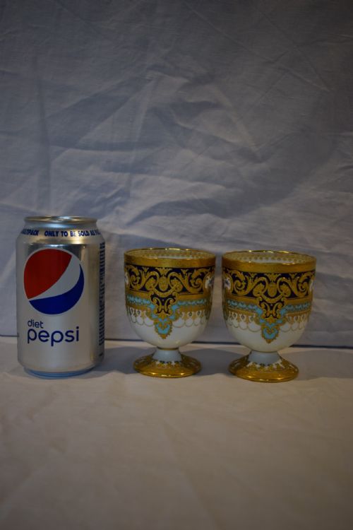 ROYAL CROWN DERBY PAIR OF GOBLETS FROM THE JUDGE GARY SERVICE - ADDITIONAL PHOTO 2