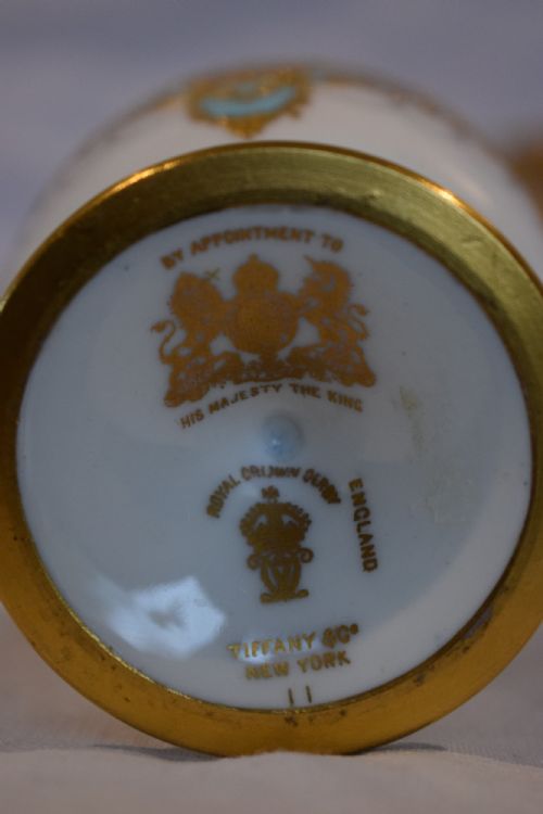 ROYAL CROWN DERBY PAIR OF GOBLETS FROM THE JUDGE GARY SERVICE - ADDITIONAL PHOTO 7