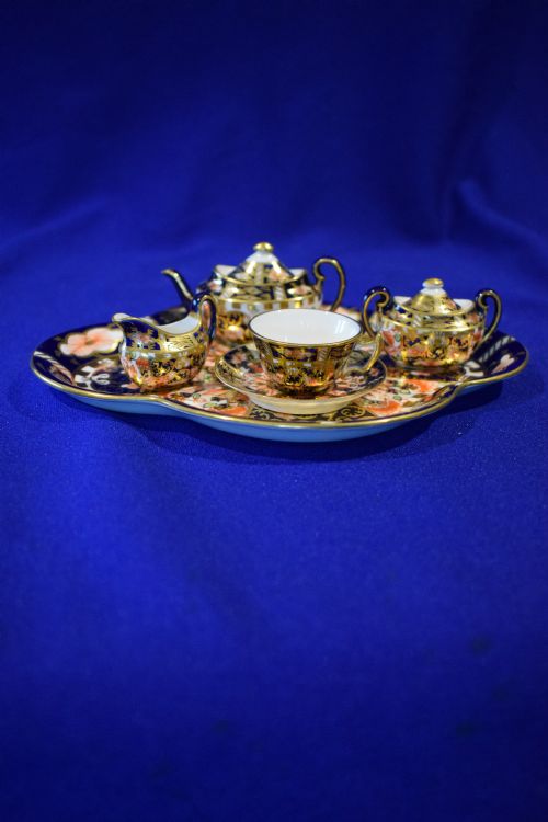 ROYAL CROWN DERBY MINIATURE SOLITAIRE SET EARLY PERIOD - ADDITIONAL PHOTO 1