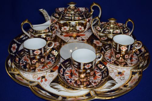 Royal Crown Derby Tea Set on Tray