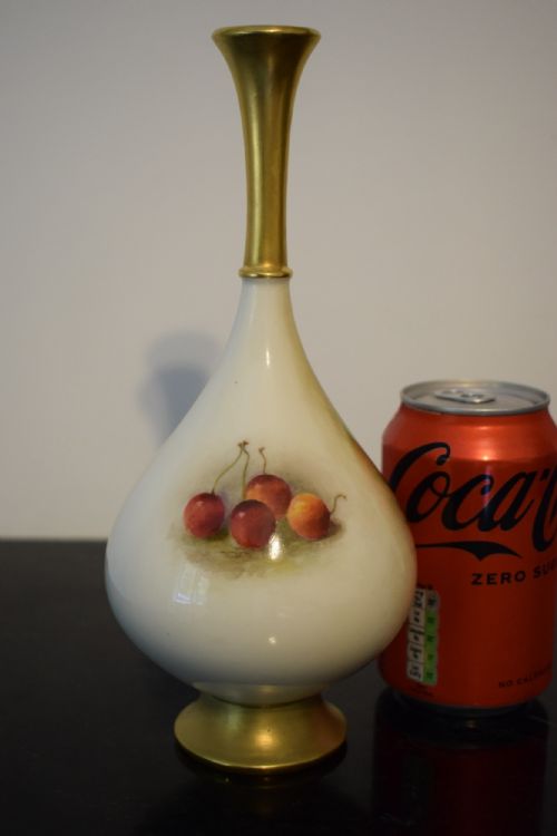 ROYAL WORCESTER PAINTED FRUIT VASE BY RICKETTS - ADDITIONAL PHOTO 2
