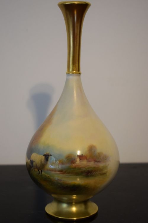 ROYAL WORCESTER VASE SIGNED H DAVIS - ADDITIONAL PHOTO 2