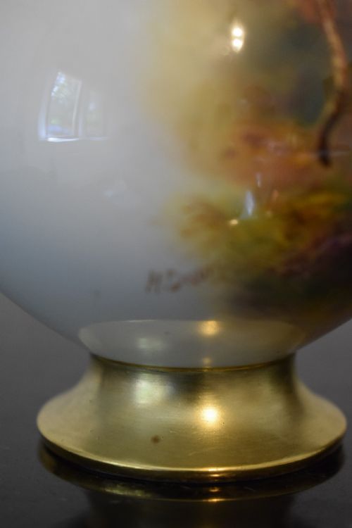 ROYAL WORCESTER VASE SIGNED H DAVIS - ADDITIONAL PHOTO 4