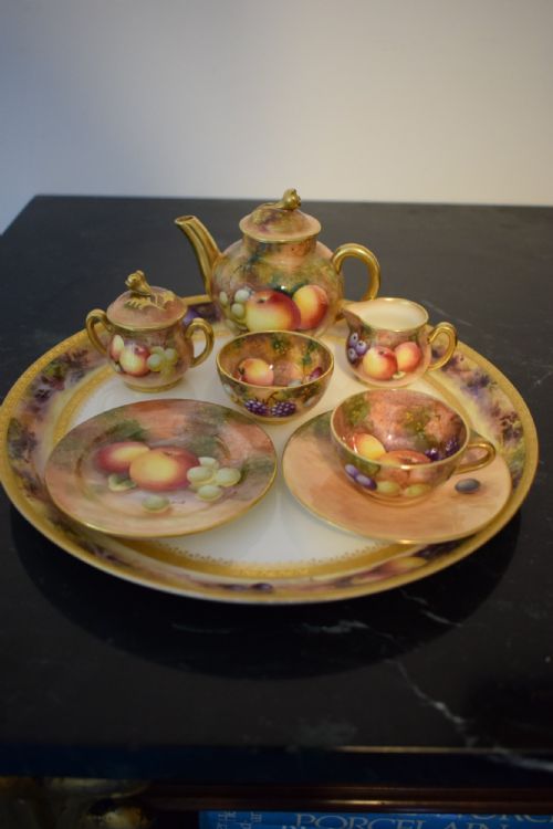 Royal Worcester Miniature Tea Set on Tray