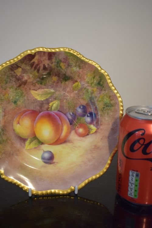 ROYAL WORCESTER PAINTED FRUIT 8 ROPE EDGE PLATE - ADDITIONAL PHOTO 1