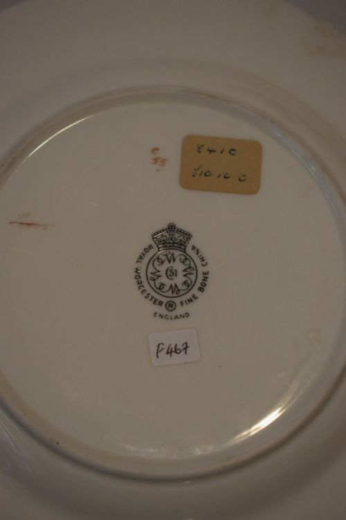ROYAL WORCESTER PAINTED FRUIT 8 ROPE EDGE PLATE - ADDITIONAL PHOTO 2