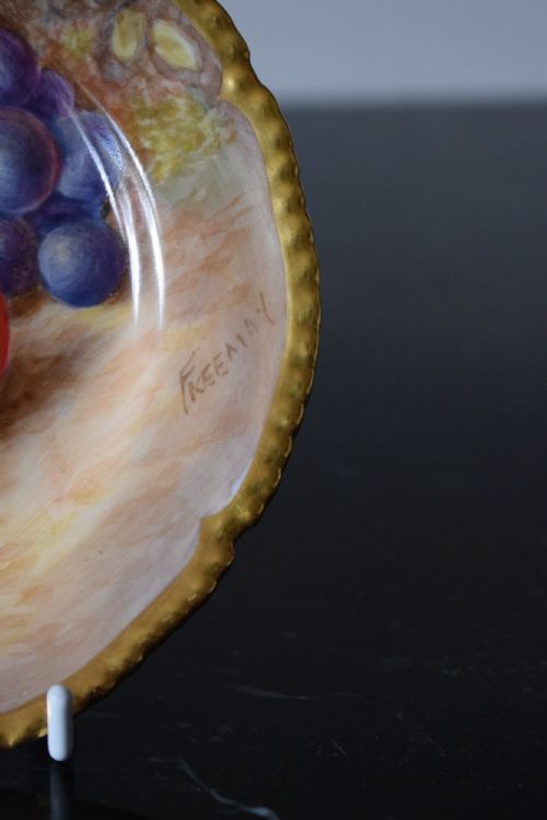 ROYAL WORCESTER PAINTED FRUIT ROPE EDGE TEA PLATE - ADDITIONAL PHOTO 1