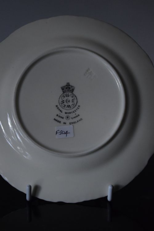 ROYAL WORCESTER PAINTED FRUIT ROPE EDGE TEA PLATE - ADDITIONAL PHOTO 2