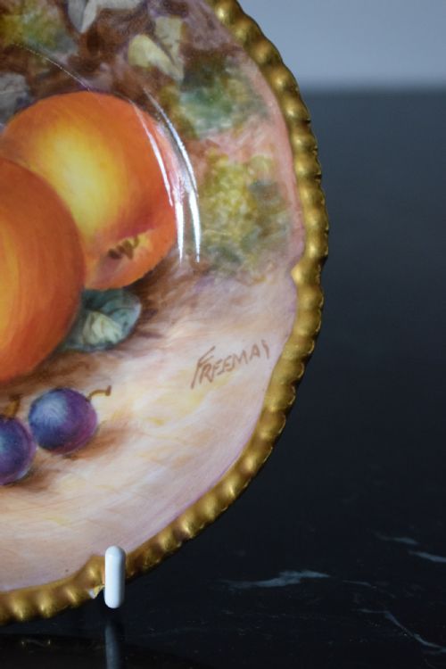 ROYAL WORCESTER PAINTED FRUIT ROPE EDGE TEA PLATE - ADDITIONAL PHOTO 1