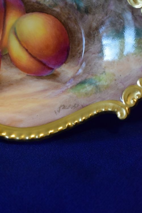 ROYAL WORCESTER PAINTED FRUIT PENCIL TRAY - ADDITIONAL PHOTO 1