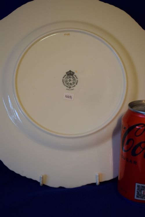 ROYAL WORCESTER LARGE ROPE EDGE PAINTED FRUIT PLATE - ADDITIONAL PHOTO 1