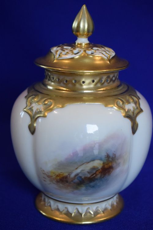 ROYAL WORCESTER POT POURRI VASE BY HARRY DAVIS - ADDITIONAL PHOTO 1