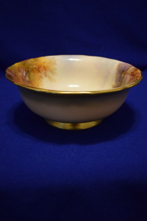 ROYAL WORCESTER BOWL SIGNED H DAVIS - ADDITIONAL PHOTO 2