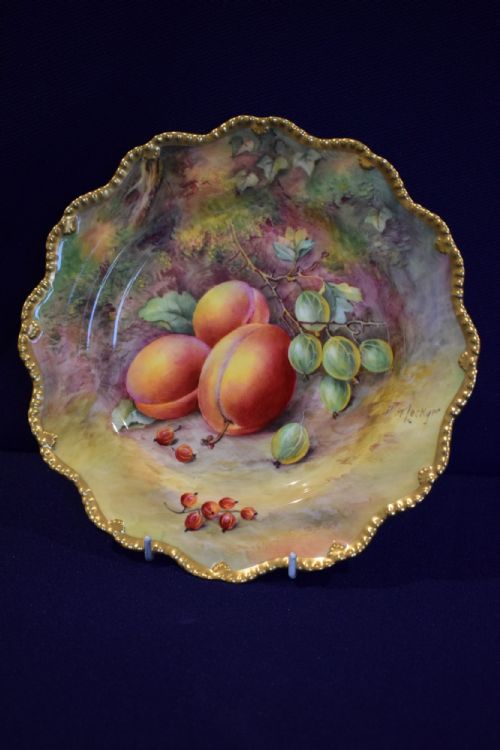 royal worcester painted fruit star edge plate - CATEGORY: ANTIQUE PLATES - DATED 1930