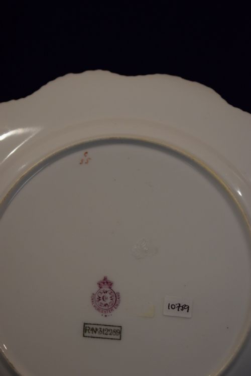ROYAL WORCESTER PAINTED FRUIT STAR EDGE PLATE - ADDITIONAL PHOTO 1