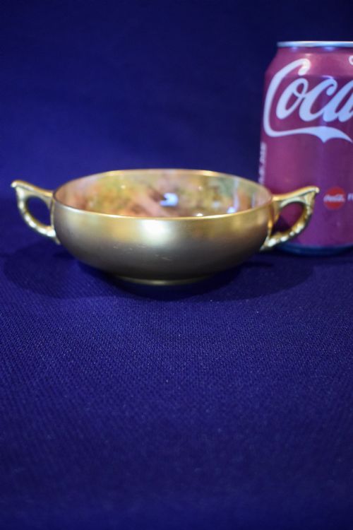 ROYAL WORCESTER PAINTED FRUIT TWO HANDLED SOUP BOWL - ADDITIONAL PHOTO 2