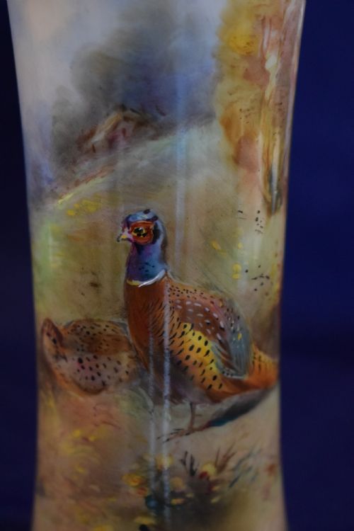 ROYAL WORCESTER HAND PAINTED VASE SIGNED JAS STINTON - ADDITIONAL PHOTO 2
