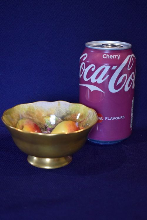 ROYAL WORCESTER PAINTED FRUIT SUGAR BOWL - ADDITIONAL PHOTO 2