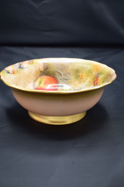 ROYAL WORCESTER PAINTED FRUIT BENNETT BOWL - ADDITIONAL PHOTO 1